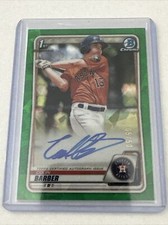 2020 Bowman Sapphire Prospects Colin Barber 1st Chrome Auto Green /150 Astros