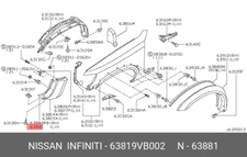Genuine OE Rubber Assembly Left Hand 63819VB002 , 63819-VB002