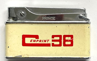 VINTAGE CENTRAL PRINTING EQUIPTMENT ADVERTISING CIGARETTE LIGHTER PRINCE  CLIPPER
