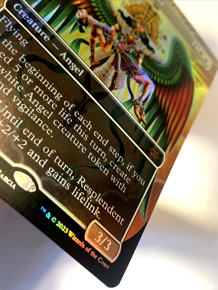 MTG Resplendent Angel BORDERLESS FOIL The Lost Caverns of Ixalan 0334 Foil - Image 3 of 4