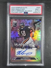 2023 Donruss Elite Mike Singletary Impact Impressions Auto Gold 5/5 PSA 9/9 🔥🔥