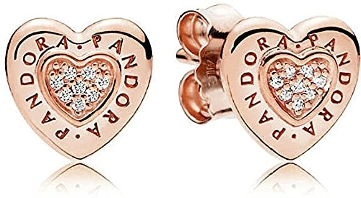 Authentic Pandora Rose Gold Plated Sterling Silver Logo Stud