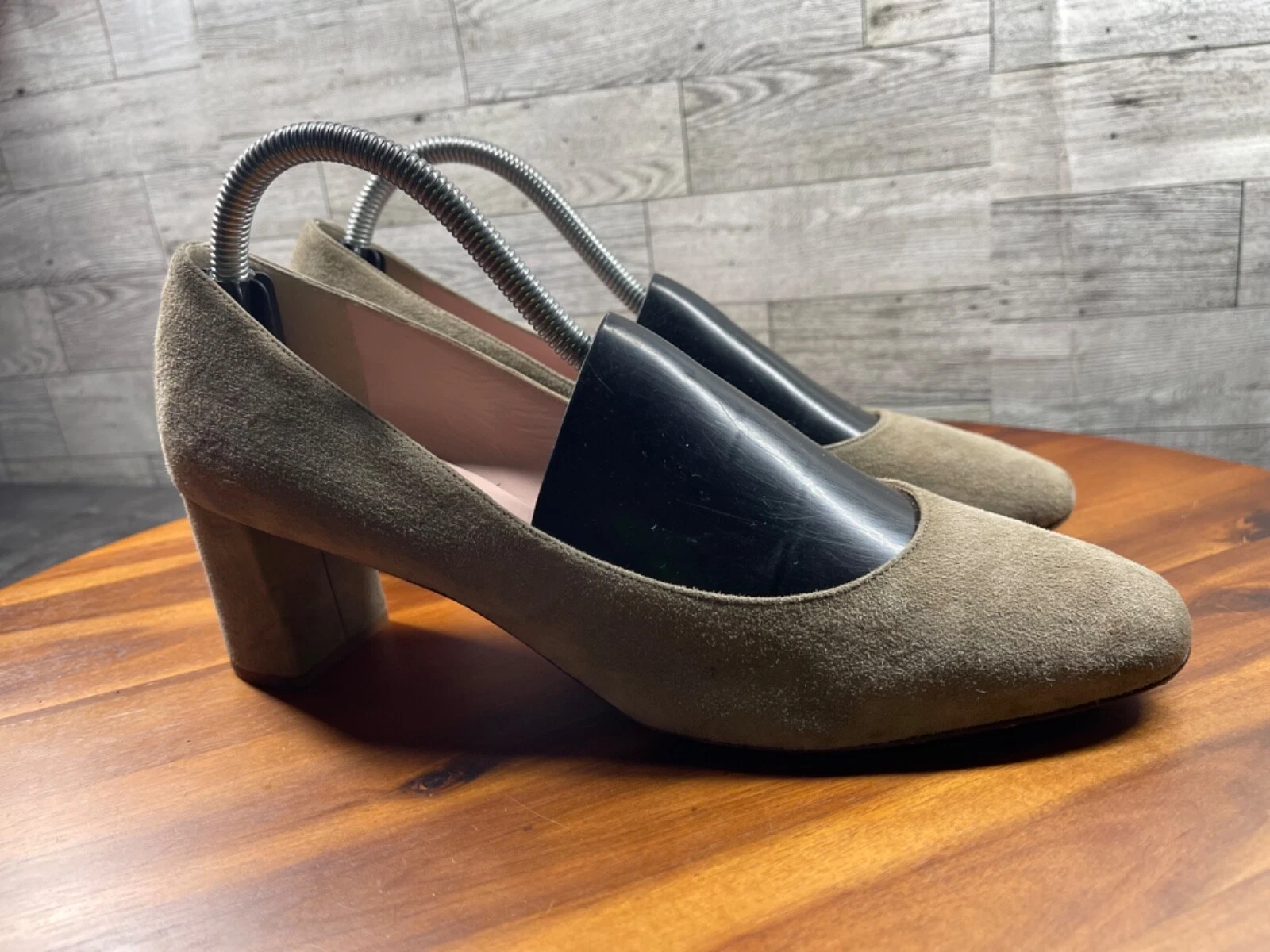 Scarpe Kate Spade Tacchi Donna 10M Kylah Marrone Scamosciato Punta Quadrata Comode Pump Block