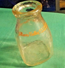 VINTAGE PAINTED HALF-PINT Cream BOTTLE ILLINOIS VALLEY ICE CREAM OTTAWA STREATOR
