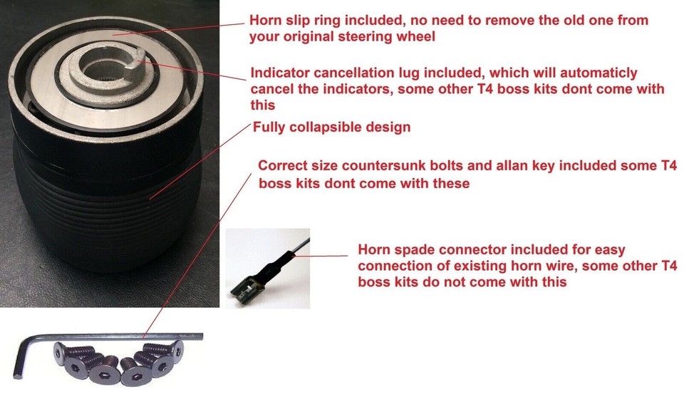 LEATHER SPORT STEERING WHEEL & BOSS KIT FIT AUDI PORSCHE GOLF MK1 MK2