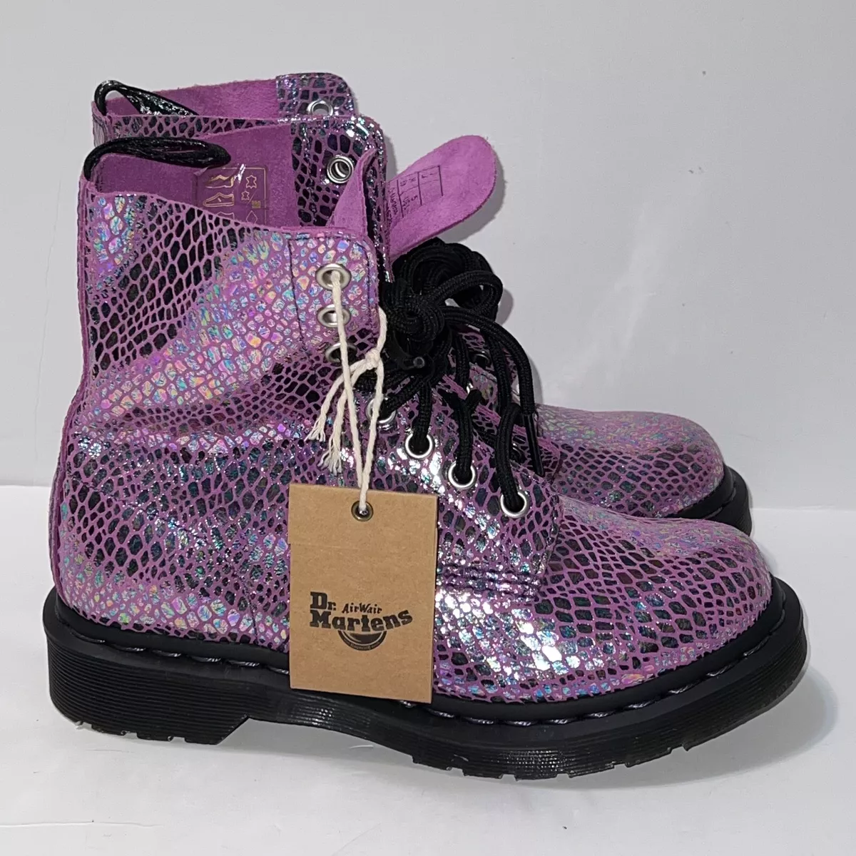 1460 pascal snake cheap metallic suede boots