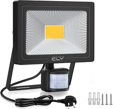 CLV 35W Plug in Security Lights with Motion Sensor, Upgrade 30W Led Floodlight