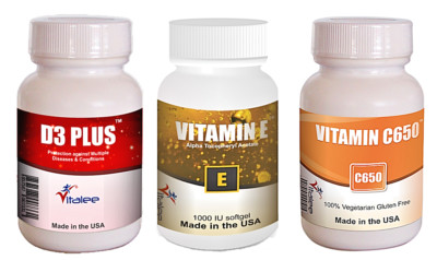 Vitalee Hochpotentes Vitamin C, D3 Und E Spar-Combo-Pack (3X 30ct)