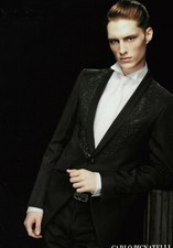 Suit Groom Black Signed Carlo Pignatelli Suit Groom Wedding Italian Designer