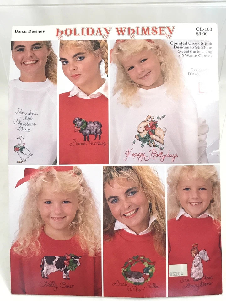 Holiday Whimsey Christmas Cross Stitch Puns Holly Cow Duck The Halls more  - Image 2 of 4