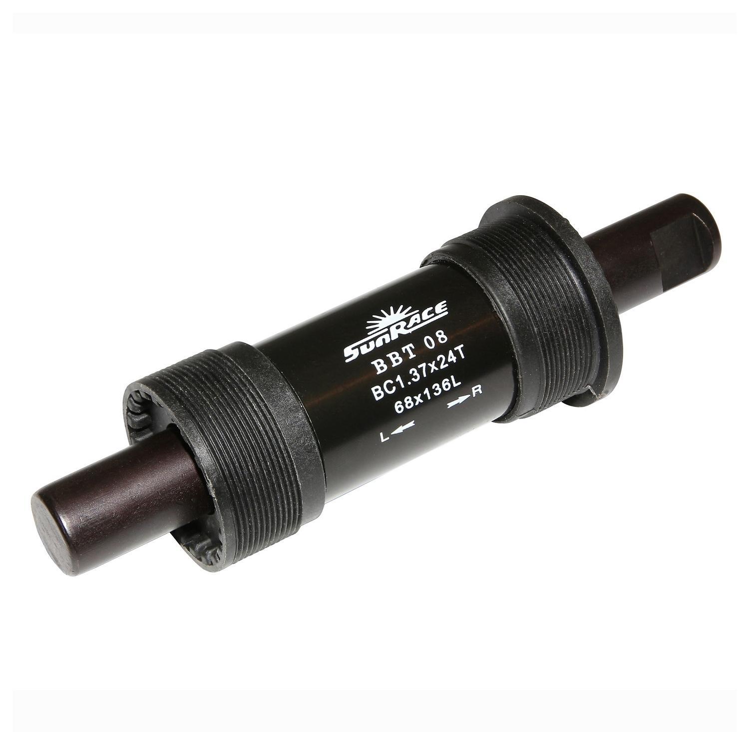 Boîtier de pédalier SunRace clavette 136mm axe de transmission vélo ancien filetage BSA