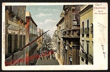 ai9279 - CARTOLINA D'EPOCA - Trapani Città - Corso Vittorio Emanuele