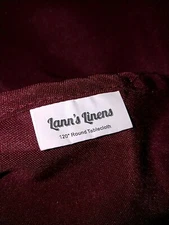 LANN'S LINENS 6 WINE POLY 120" ROUND WEDDING/OCCASION TABLECLOTHS-USED 1-NICE