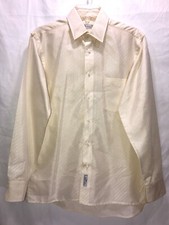 Vintage Christian Dior Chemises Mens Shirt Yellow Size 15 32-33 Button VNTG