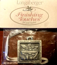 Longaberger Pewter Tie-On w/Berry Basket w/Strawberries from The Homestead-NEW!!