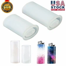 2/4Pcs Silicone Epoxy Resin Mold Lighter Cover Making Tool Mould Handmade Craft