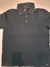 Hugo Boss Mercerised Men's Polo Shirt Black Short Sleeve Size XL