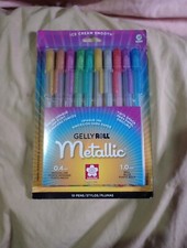 Sakura Gelly Roll Metallic Opaque Ink 0.4mm Medium Line 1.0mm Line 10 Pens 57370