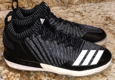 ADIDAS Boost Icon 3 Mid Black Dk Grey Whi Metal Spikes Baseball Cleats Mens 8 11