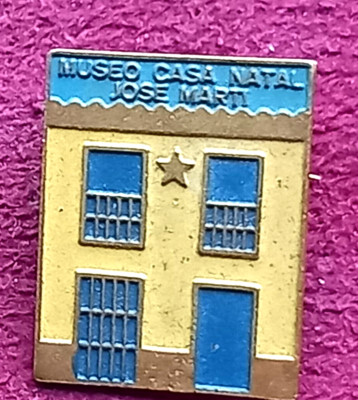 VINTAGE ANSTECKNADEL ABZEICHEN 60ER JAHRE / GEBURTSHAUS JOSE MARTI / DICHTER, PHILOSOPH KUBA.