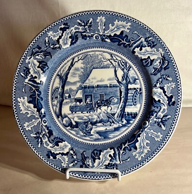 Johnson Brothers Blue Historic America Thanksgiving Frozen Up