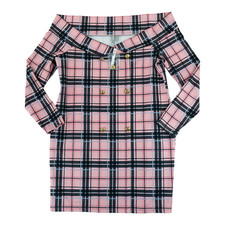 NWT ASOS Off the Shoulder Long Sleeve Dress Plaid Size 14