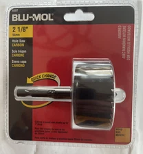 Blu-Mol 6507 2-1/8" Carbon Steel Arbored Hole Saw For Wood 1” Cut Depth
