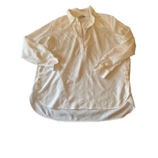 Calligraphe Womens White Button-Down Shirt XL 55% Linen 45% Viscose Made In Chin