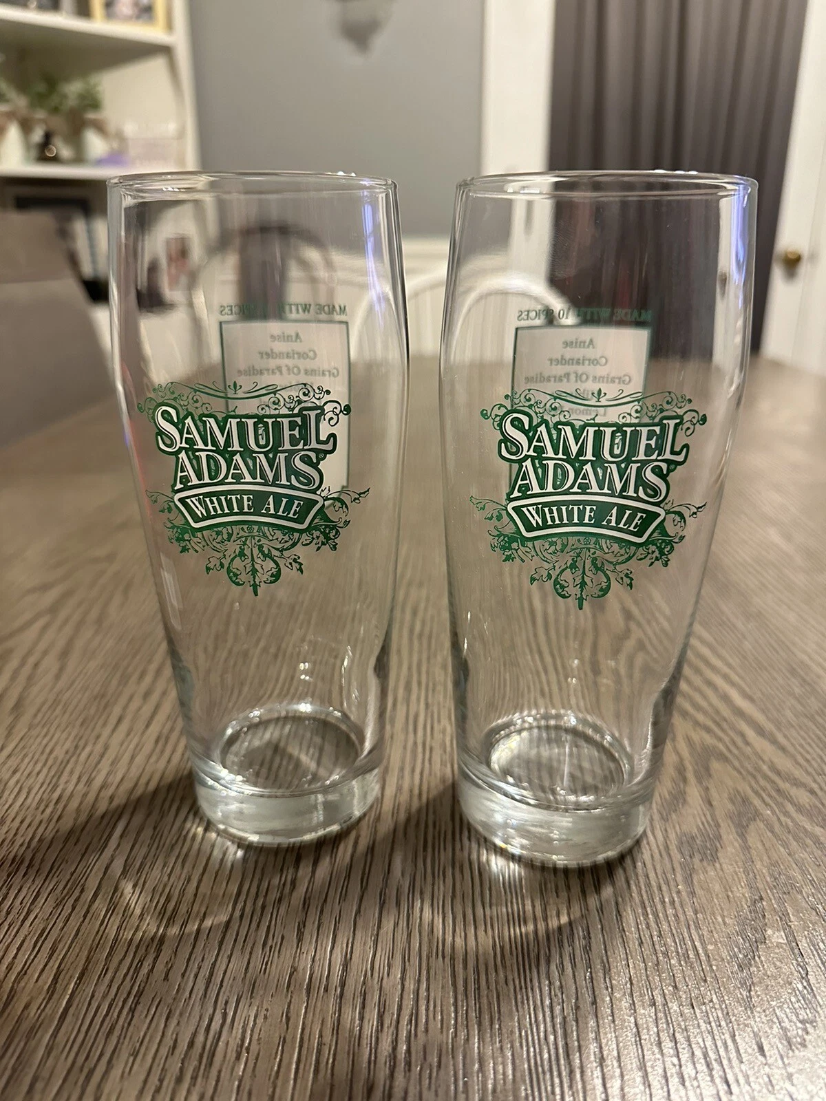 Set Of 2 Samuel Adams White Ale Imperial Style Pint Beer Glass   10 Spices