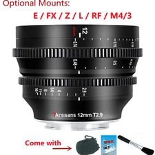 7artisans 12mm T2.9 Cine Lens for Sony E Leica L SL Nikon Z RF micro 4/3 Fuji XF