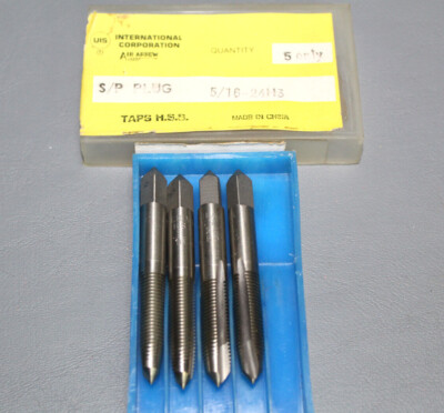 Qty 4: 5/16-24 H3 S/P Spiral Point Plug Taps HSS UIS Air Arrow New