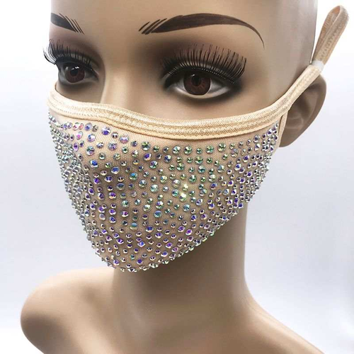 Rhinestone Bling Face Mask for women with filter Rhinestone Bling Crystal Mask - Picture 2 of 8