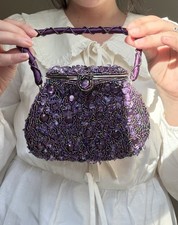Gorgeous vintage-inspired purple beaded evening bag