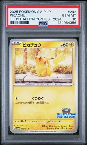 2025 POKEMON JAPANESE SV-P PROMO ILLUSTRATION CONTEST 2024 #242 PIKACHU PSA 10