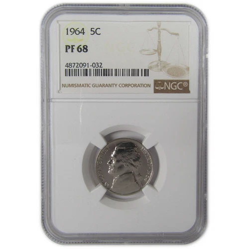 1964 Jefferson Nickel PF 68 NGC Proof 5c Coin SKU:CPC0181