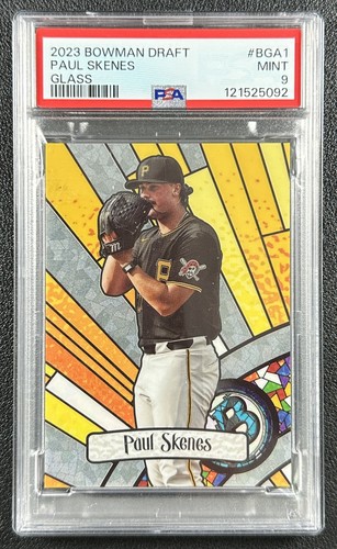 PAUL SKENES PSA 9 2023 BOWMAN CHROME DRAFT #BGA-1 GLASS SP PIRATES 5092