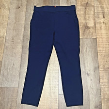 SPANX The Perfect Fit Pants Size XL Navy Blue Ponte Slim Straight Ankle Pant EUC