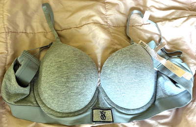 Victoria's Secret T Shirt Shine Patch Light Lined Demi Bra 36C Heather Grey NEW