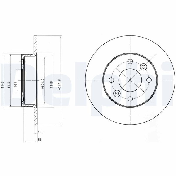 2X Delphi Bremsscheibe BG2258 FüR Renault Twingo Super GroßRaumlimousine 1 400-image