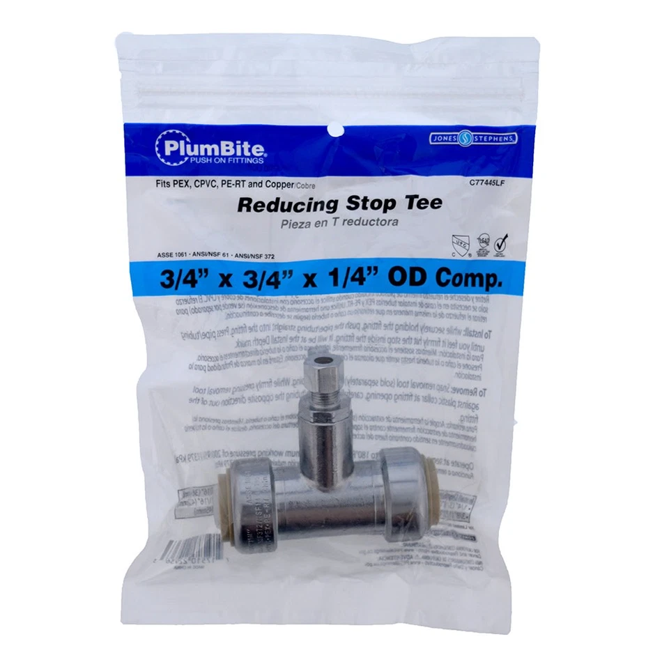 Jones Stephens C77445LF 3/4" x 3/4" x 1/4" Compression PlumBite - Brass - Image 3 of 4