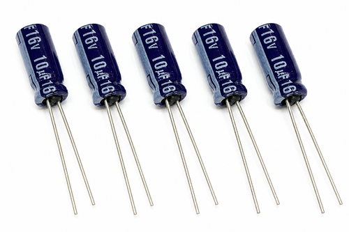 5x Nichicon 10µF 16V Radial Electrolytic Capacitors PCB Through Hole - Afbeelding 1 van 2