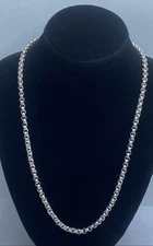 Sterling Silver Rolo Link Chain Necklace 47.4g