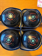Almark Sterling crown green/indoor Bowls Set of 4 Size 1H Black MPN 14A 669