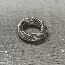 925 Sterling Silver 7 Band Multi Russian Wedding Ring Size O 1/2