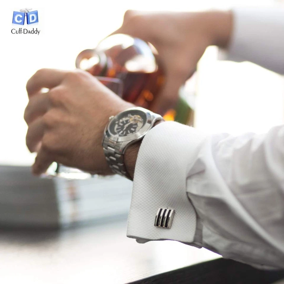 Gemelos de madera recuperada para hombres caja de regalo artesanal de madera aniversario de negocios... Foto 4 de 4