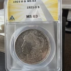 1921 D MORGAN SILVER DOLLAR! BEAUTIFUL UNC Coin! WOW! ANACS MS 63! Toned!