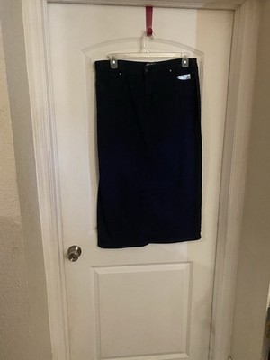 BE-GIRLS Women's Large Jeans Maxi Skirt Size 13/14 Extra Stretch Blue Denim