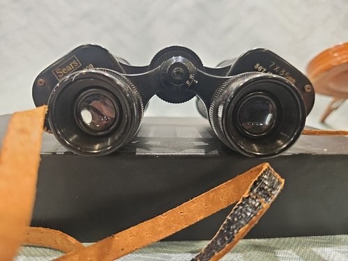 Binoculares vintage Sears 7x35 mm 367 pies a 1.000 yardas modelo no. 6209-A con estuche - Imagen 5 de 19