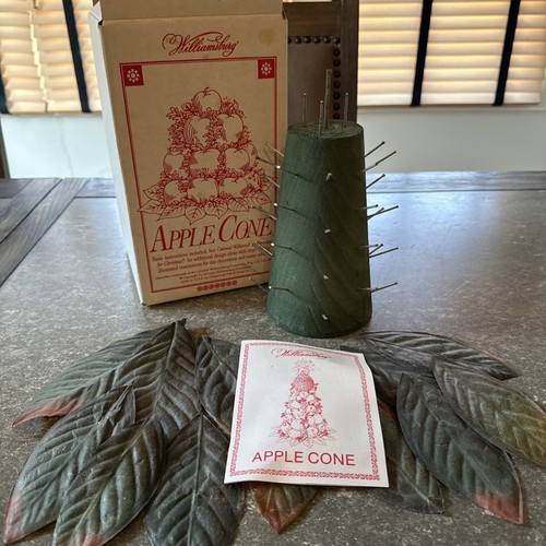 Vintage Williamsburg Wooden Apple Cone Colonial Fruit Topiary Form Cottage