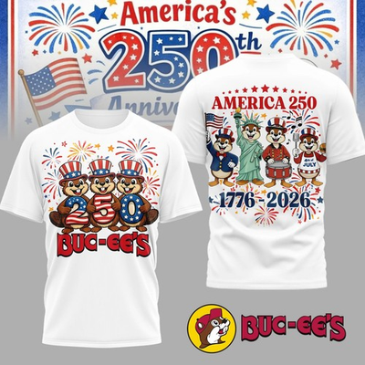 #ad Buc ee#x27;s America 250th Anniversary Shirt 1776 2026 July 4th USA Beaver Tee $14.99